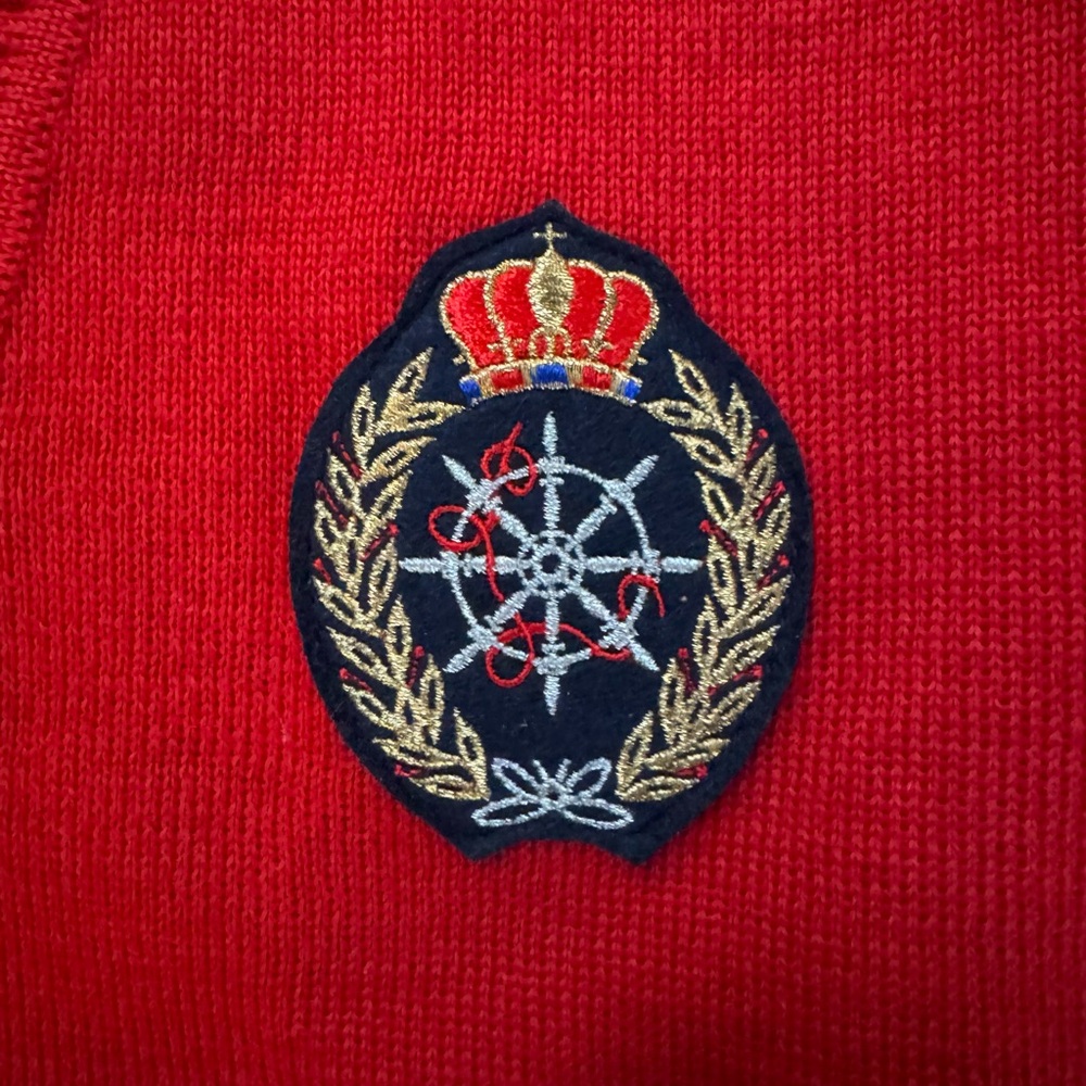 vintage deadstock ARMOR-LUX red wool cardigan made in France SMALL - Picture 6 of 9
